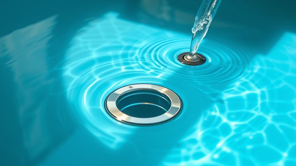 pool skimmer and return positioning