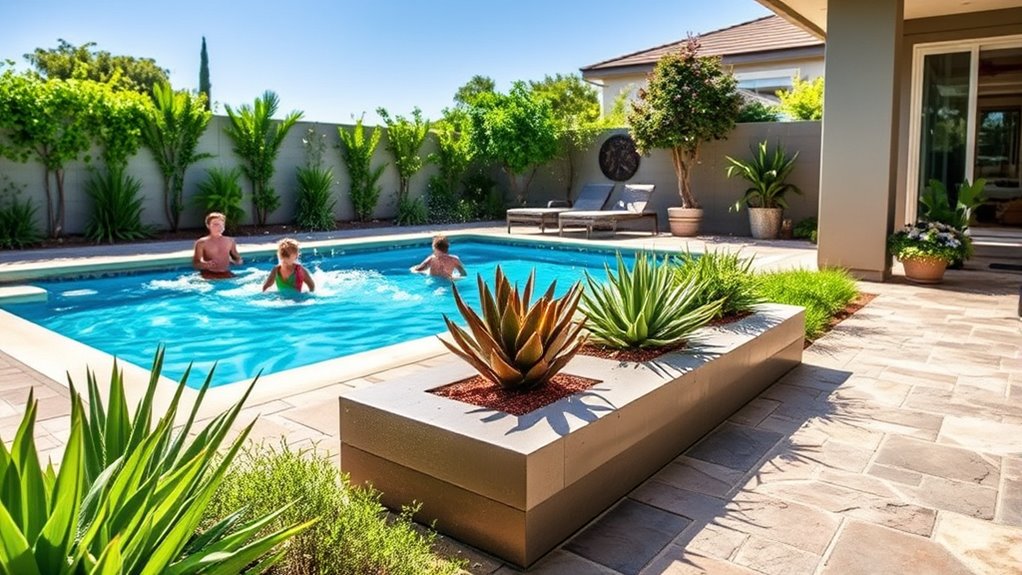 water resistant pool landscaping