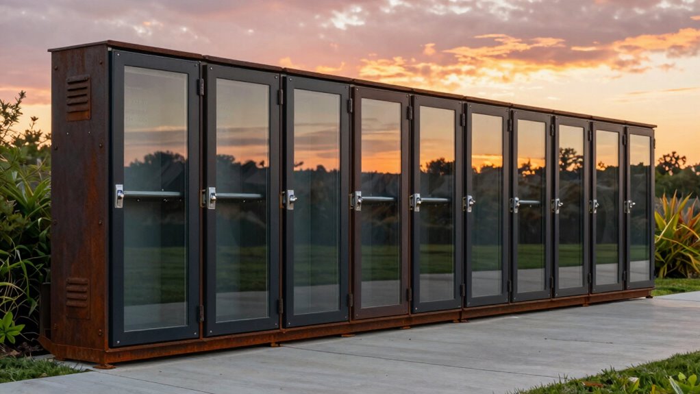 durable weather resistant media cabinets