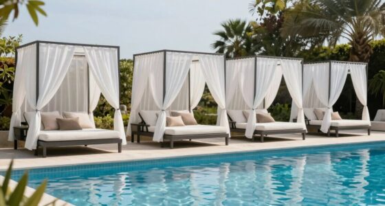 luxury poolside canopy daybeds