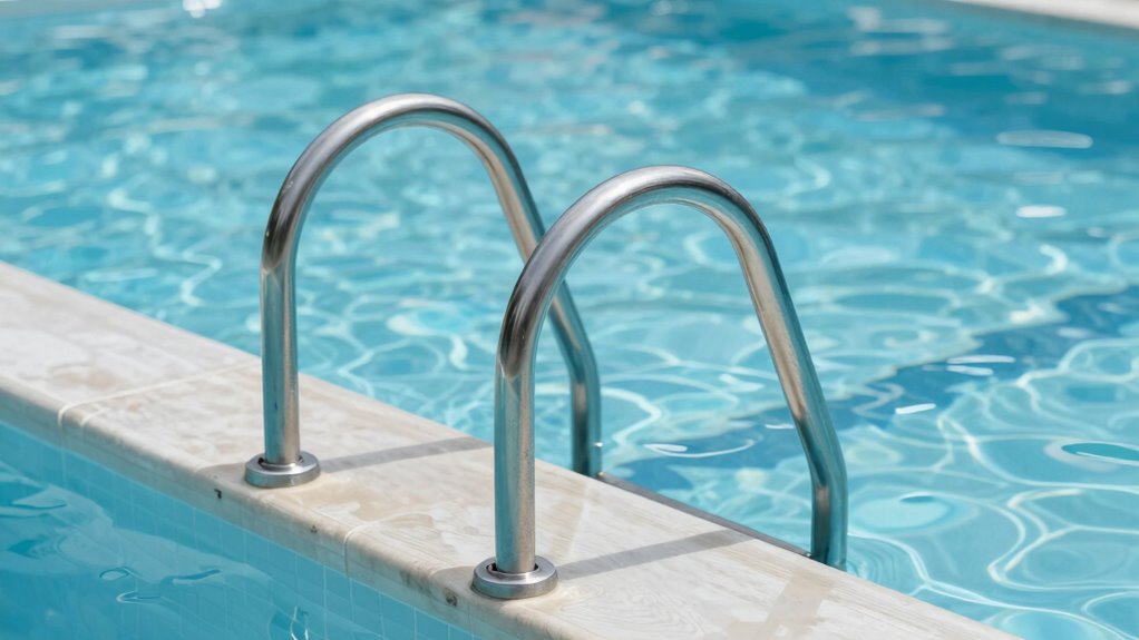 optimal pool handrail angles