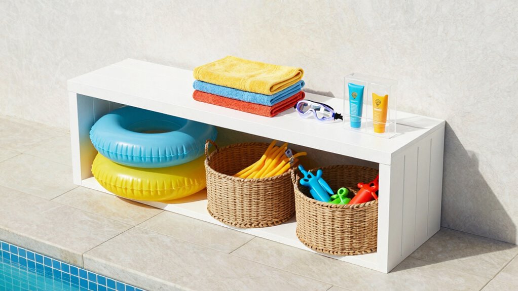 organize pool accessories efficiently