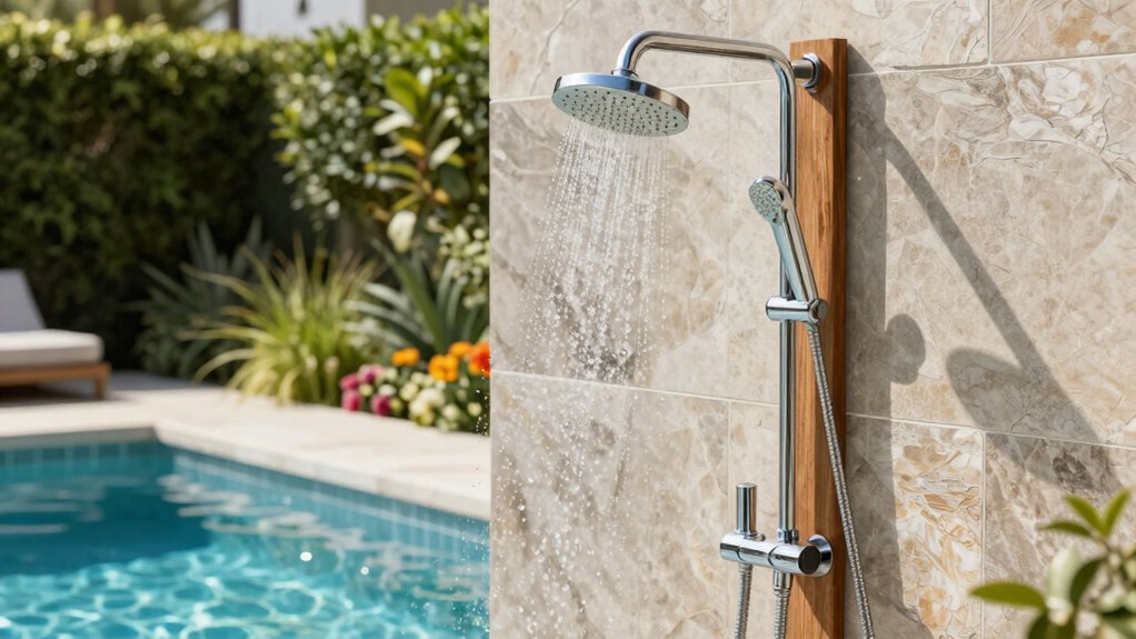 outdoor pool shower considerations