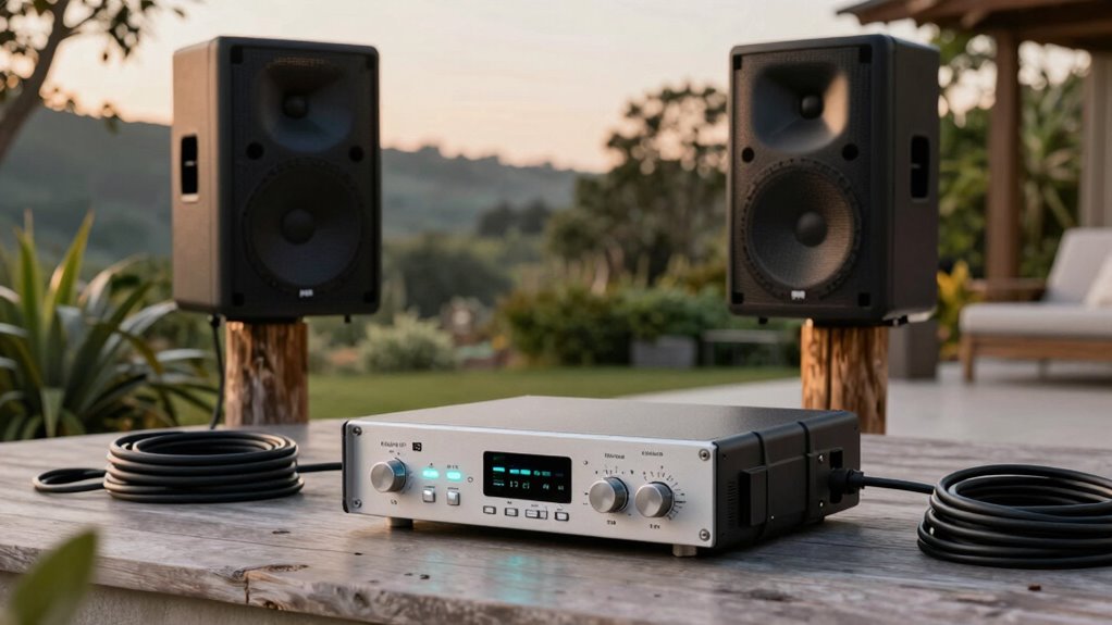 outdoor speaker amplifier considerations