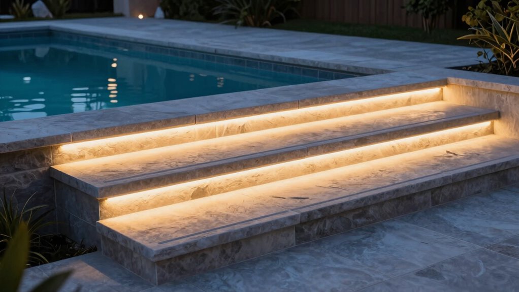 pool stair lighting considerations