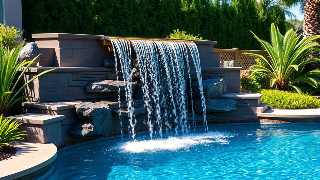 pool waterfall selection considerations