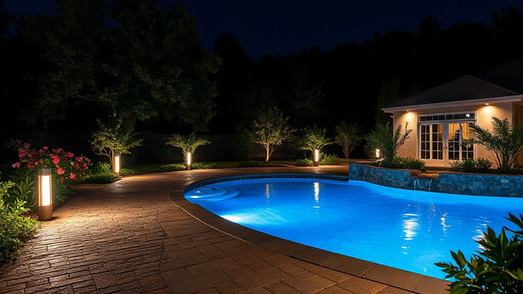 top led pool path lights