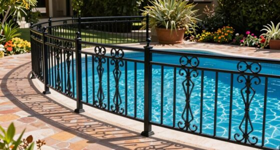 top paver deck pool fences
