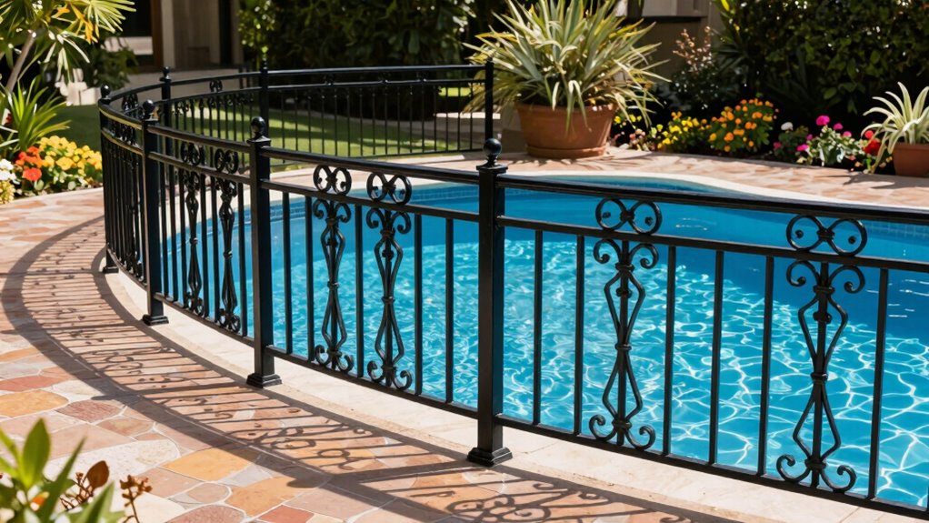 top paver deck pool fences