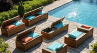 top pool deck storage benches