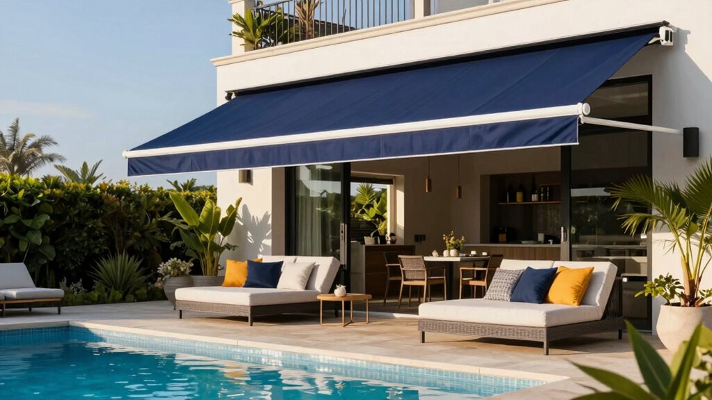 top pool patio awnings