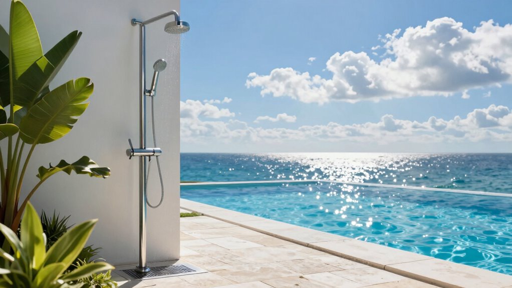 top pool rinse showers