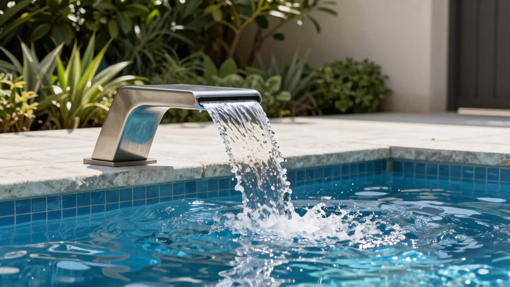 top pool scupper water features