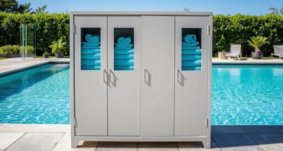 top pool towel storage cabinets