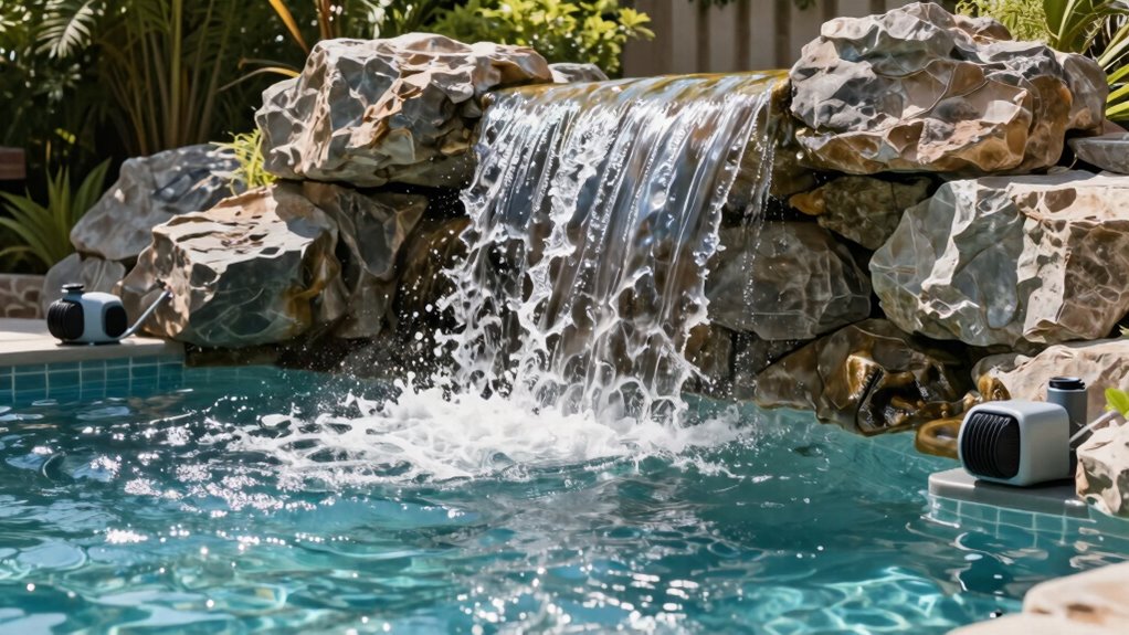 top pool waterfall pumps