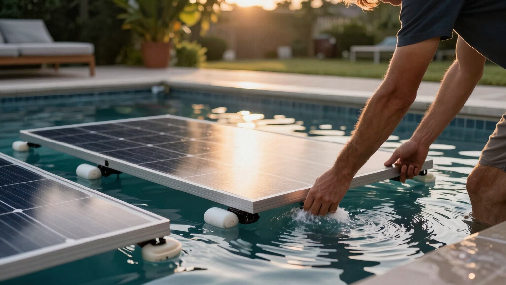 Floating Solar PV on Foam with Air Bubblers