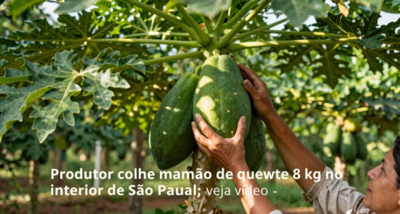 Farmer Harvests Nearly 8 Kg Papaya In São Paulo Countryside