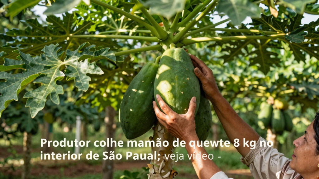 Farmer Harvests Nearly 8 Kg Papaya In São Paulo Countryside