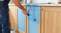 “Outdated” Oak Cabinets Got A Serene Blue Makeover For Under $2,000