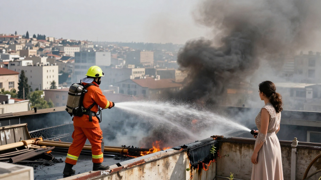 Fire Erupts On Roof Of Ankara Building